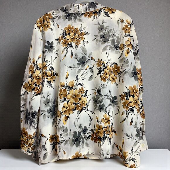 Alfred Dunner 22W Vintage Button Top Long Sleeve Retro Relaxed Fall Glitter - Picture 2 of 7